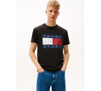 T-Shirt TOMMY JEANS, Jungen, Gr. L, schwarz, Single Jersey, Obermaterial: 100% Baumwolle, bedruckt, unifarben, regular fit normal, Rundhals, abgesteppte Kante, Shirts T-Shirt, Rundhalsausschnitt, Regu