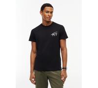 T-Shirt TOMMY JEANS "SLIM SIGNATURE CHEST TEE", Herren, Gr. XL, schwarz, Single Jersey, Obermaterial: 100% Baumwolle, unifarben, slim fit normal, Rundhals, eingesetzt abgesteppte Kante, Shirts T-Shirt