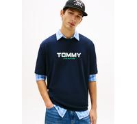 T-Shirt TOMMY JEANS "TJM 90S BLOCK", Jungen, Gr. M, schwarz night navy, Single Jersey, Obermaterial: 100% Baumwolle, unifarben, relaxed fit normal, Rundhals, eingesetzt abgesteppte Kante, Shirts T-Shi