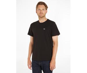 T-Shirt TOMMY JEANS "TJM CLASSIC JERSEY C NECK", Herren, Gr. M (48/50), schwarz, Single Jersey, Obermaterial: 100% Baumwolle, regular fit hüftlang, Rundhals, normaler Saum, Shirts T-Shirt, mit Logosti