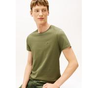 T-Shirt TOMMY JEANS "TJM ESSENTIAL SOLID", Herren, Gr. L, dunkelgrünery, Jersey, Obermaterial: 100% Baumwolle, slim fit normal, Rundhals, eingesetzt abgesteppte Kante, Shirts T-Shirt, mit Rundhalsauss