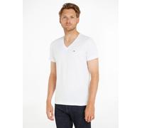 T-Shirt TOMMY JEANS "TJM ORIGINAL JERSEY V NECK TEE", Herren, Gr. XL (52/54), weiß (100 classic weiß), Single Jersey, Obermaterial: 100% Baumwolle, unifarben, Basic, regular fit normal, tiefer V-Aussc