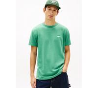 T-Shirt TOMMY JEANS "TJM REG BADGE", Damen, Gr. XXL, bahama grün htr, Single Jersey, Obermaterial: 60% Baumwolle, 40% Polyester, regular fit normal, Rundhals, Shirts T-Shirt, Rundhals, Jersey, meliert