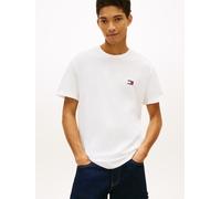 T-Shirt TOMMY JEANS "TJM REG BADGE TEE EXT", Herren, Gr. 3XL, beige (ecru), Single Jersey, Obermaterial: 100% Baumwolle, unifarben, regular fit hüftlang, Rundhals, abgesteppt, Shirts T-Shirt, mit Logo