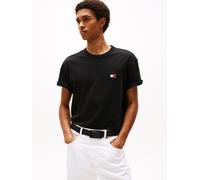 T-Shirt TOMMY JEANS "TJM REG BADGE TEE EXT", Herren, Gr. XL, schwarz, Single Jersey, Obermaterial: 100% Baumwolle, unifarben, regular fit hüftlang, Rundhals, abgesteppt, Shirts T-Shirt, mit Logosticke