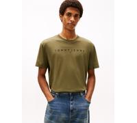 T-Shirt TOMMY JEANS "TJM REG LINEAR LOGO TEE EXT", Herren, Gr. 3XL, dunkelgrünery, Single Jersey, Obermaterial: 100% Baumwolle, Rundhals, Shirts T-Shirt (50171635-XXXL) dunkelgrünery