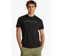 Tommy Jeans TJM Reg Linear Logo Tee EXT Kurzarm-T-Shirt, Herren, Schwarz (Black), L