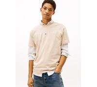 T-Shirt TOMMY JEANS "TJM REG LINEAR LOGO TEE EXT", Herren, Gr. XXL, gulf sand, Single Jersey, Obermaterial: 100% Baumwolle, bestickt, unifarben, regular fit normal, Rundhals, abgesteppte Kante, Shirts