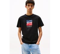 T-Shirt TOMMY JEANS "TJM REG RWB DNA TEE", Damen, Gr. L, schwarz, Single Jersey, Obermaterial: 100% Baumwolle, regular fit, Rundhals, Shirts T-Shirt (12288263-L) schwarz