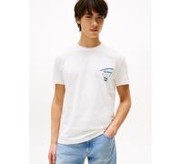 T-Shirt TOMMY JEANS "TJM REG SIGNATURE CITY TEE", Herren, Gr. M, beige (ecru), Single Jersey, Obermaterial: 100% Baumwolle, regular fit, Rundhals, Shirts T-Shirt, mit großem Rückenprint (99297252-M) e
