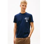 T-Shirt TOMMY JEANS "TJM REGULAR CITY SIGN", Damen, Gr. 3XL, schwarz night navy, Single Jersey, Obermaterial: 100% Baumwolle, unifarben, regular fit normal, Rundhals, eingesetzt abgesteppte Kante, Shi