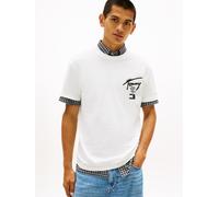 Tommy Jeans - Signature Jersey-T-Shirt mit Rückenlogo weiß - Gr. - S