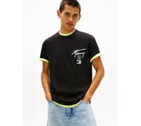 T-Shirt TOMMY JEANS "TJM REGULAR CITY SIGN", Herren, Gr. XXL, schwarz, Single Jersey, Obermaterial: 100% Baumwolle, unifarben, regular fit normal, Rundhals, eingesetzt abgesteppte Kante, Shirts T-Shir