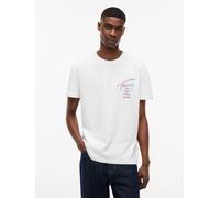 T-Shirt TOMMY JEANS "TJM REGULAR CITY SIGNATURE", Herren, Gr. XXL, ecru, Single Jersey, Obermaterial: 100% Baumwolle, regular fit normal, Shirts T-Shirt, mit Tommy-Signatur-Logo auf dem Rücken (114143