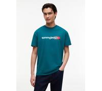 T-Shirt TOMMY JEANS "TJM REGULAR ENTRY DNA", Herren, Gr. M, polar teal, Single Jersey, Obermaterial: 100% Baumwolle, regular fit normal, Rundhals, Shirts T-Shirt (41533904-M) polar teal