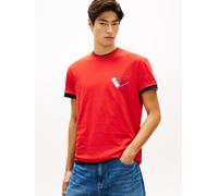 T-Shirt TOMMY JEANS "TJM REGULAR FIT SIGN SHIFT", Damen, Gr. 4XL, rapid rot, Single Jersey, Obermaterial: 100% Baumwolle, regular fit normal, Rundhals, eingesetzt abgesteppte Kante, Shirts T-Shirt, mi
