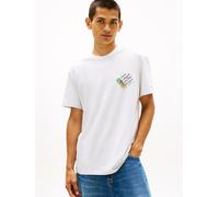 T-Shirt TOMMY JEANS "TJM REGULAR SIGN SHIFT", Herren, Gr. XXL, ice grau heather, Single Jersey, Obermaterial: 100% Baumwolle, unifarben, regular fit normal, Rundhals, eingesetzt abgesteppte Kante, Shi