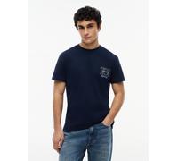 T-Shirt TOMMY JEANS "TJM REGULAR SIGNATURE FLAG", Herren, Gr. XXL, blau (schwarz night navy), Single Jersey, Obermaterial: 100% Baumwolle, regular fit normal, Rundhals, Shirts T-Shirt (16854833-XXL) s