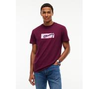 Tommy Jeans Regular Fit T-Shirt aus reiner Baumwolle in Bordeaux, Größe S