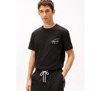 T-Shirt TOMMY JEANS "TJM SIGN BACKPRINT", Damen, Gr. 4XL, schwarz, Single Jersey, Obermaterial: 100% Baumwolle, regular fit normal, Rundhals, Shirts T-Shirt, mit Rückenprint, regular fit, Rundhals (30