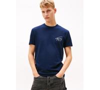 T-Shirt TOMMY JEANS "TJM SIGN BACKPRINT", Herren, Gr. 4XL, schwarz night navy, Single Jersey, Obermaterial: 100% Baumwolle, regular fit normal, Rundhals, Shirts T-Shirt, mit Rückenprint, regular fit,