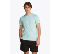T-Shirt TOMMY JEANS "TJM SLIM BUBBLE PRINT SS TEE EXT", Herren, Gr. 3XL, spring mint, Single Jersey, Obermaterial: 100% Baumwolle, slim fit, Rundhals, Shirts T-Shirt, mit gummierten Print (13421805-XX