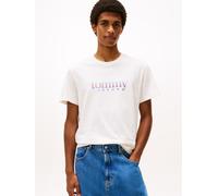 T-Shirt TOMMY JEANS "TJM SLIM ENTRY DNA", Herren, Gr. M, ancient weiß, Single Jersey, Obermaterial: 100% Baumwolle, Rundhals, Shirts T-Shirt (49132831-M)