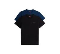 T-Shirt TOMMY JEANS "TJM SLIM FIT LINEAR 2PACK", Damen, Gr. XL, schwarz, schwarz night navy, Single Jersey, Obermaterial: 100% Baumwolle, slim fit, Rundhals, Shirts T-Shirt, Rundhals, Jersey (72939559