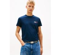 Tommy Jeans Herren T-Shirt Kurzarm Slim Sign Chest mit Logo, Blau (Dark Night Navy), 4XL