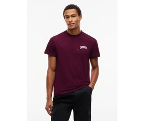T-Shirt TOMMY JEANS "TJM SLIM FIT TOMMY", Herren, Gr. S, rot (calypso berry), Single Jersey, Obermaterial: 100% Baumwolle, slim fit normal, Rundhals, Shirts T-Shirt, Jersey, Rundhals, schmal geschnitt
