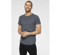 T-Shirt TOMMY JEANS "TJM SLIM JASPE C NECK", Damen, Gr. XXL (56), blau (twilight navy), Single Jersey, Obermaterial: 50% Baumwolle, 50% Polyester, meliert, slim fit hüftlang, Rundhals, normaler Saum,