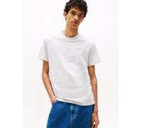 Tommy Jeans Herren T-Shirt Kurzarm Linear Chest Tee Slim Fit, Grau (Lt Grey Htr), 3XL