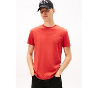 T-Shirt TOMMY JEANS "TJM SLIM LINEAR CHEST TEE EXT", Herren, Gr. 4XL, terracotta rot, Single Jersey, Obermaterial: 100% Baumwolle, regular fit normal, Rundhals, eingesetzt abgesteppte Kante, Shirts T-