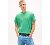 T-Shirt TOMMY JEANS "TJM SLIM LINEAR CHEST TEE EXT", Herren, Gr. L, bahama grün, Single Jersey, Obermaterial: 100% Baumwolle, regular fit normal, Rundhals, eingesetzt abgesteppte Kante, Shirts T-Shirt