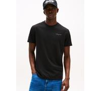 T-Shirt TOMMY JEANS "TJM SLIM LINEAR CHEST TEE EXT", Herren, Gr. S, schwarz, Single Jersey, Obermaterial: 100% Baumwolle, unifarben, casual, regular fit normal, Rundhals, Kurzarm eingesetzt abgesteppt