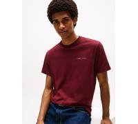 Tommy Jeans Herren T-Shirt Kurzarm Linear Chest Tee Slim Fit, Rot (Red Wine), XXL