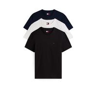 T-Shirt TOMMY JEANS "TJM XSLIM 3 PACK TEE", Herren, Gr. XL, schwarz (schwarz, schwarz night navy, ecru), Single Jersey, Obermaterial: 100% Baumwolle, slim fit normal, Rundhals, eingesetzt abgesteppte