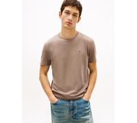 T-Shirt TOMMY JEANS "TJM XSLIM JASPE HTR TEE EXT", Herren, Gr. 4XL, ivy mink htr, Single Jersey, Obermaterial: 60% Baumwolle, 40% Polyester, Basic, slim fit normal, Rundhals, eingesetzt abgesteppte Ka