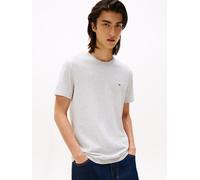 T-Shirt TOMMY JEANS "TJM XSLIM JASPE HTR TEE EXT", Herren, Gr. L, grau (lt grau htr), Single Jersey, Obermaterial: 60% Baumwolle, 40% Polyester, Basic, slim fit normal, Rundhals, eingesetzt abgesteppt
