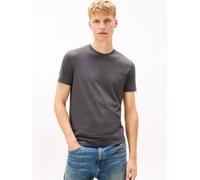 T-Shirt TOMMY JEANS "TJM XSLIM JASPE HTR TEE EXT", Herren, Gr. L, schwarz (washed schwarz), Single Jersey, Obermaterial: 60% Baumwolle, 40% Polyester, meliert, Basic, slim fit normal, Rundhals, einges