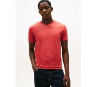 T-Shirt TOMMY JEANS "TJM XSLIM JASPE HTR TEE EXT", Herren, Gr. S, terracotta rot htr, Single Jersey, Obermaterial: 60% Baumwolle, 40% Polyester, Basic, slim fit normal, Rundhals, eingesetzt abgesteppt