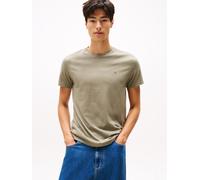 T-Shirt TOMMY JEANS "TJM XSLIM JASPE HTR TEE EXT", Herren, Gr. XXL, beige (utility sage htr), Single Jersey, Obermaterial: 60% Baumwolle, 40% Polyester, slim fit normal, Rundhals, eingesetzt abgestepp