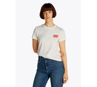 T-Shirt TOMMY JEANS "TJW REG TJ BUBBLE TEE", Damen, Gr. S (36), beige (ecru), Jersey, Obermaterial: 100% Baumwolle, unifarben, regular fit hüftlang, Rundhals, abgesteppt, Shirts T-Shirt, mit Logodruck