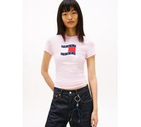 Tommy Jeans - Bekleidung Tjw Slim Wavy Flag T DW0DW22781 - Rosa - Größe L
