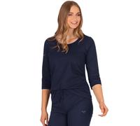 T-Shirt TRIGEMA "TRIGEMA 3/4 Arm Shirt aus Biobaumwolle", Damen, Gr. XXL, blau (navy, c2c), 100% Baumwolle (Bio-Baumwolle kbA), Basic, Shirts T-Shirt (31795952-XXL) navy, c2c