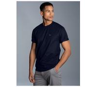 T-Shirt TRIGEMA "TRIGEMA Classic Tee", Herren, Gr. M, blau (navy), Single Jersey, 100% Baumwolle, Basic, lang, Rundhals, Shirts T-Shirt (63745925-M) navy