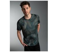 T-Shirt TRIGEMA "TRIGEMA COOLMAX Sport T-Shirt", Herren, Gr. M, schwarz, bunt, Trikot, 100% Polyester (recycelt), Rundhals, Shirts T-Shirt (32191757-M) schwarz, bunt