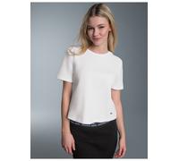 T-Shirt TRIGEMA "TRIGEMA Cropped Oversized T-Shirt in Waffeloptik", Damen, Gr. XL, weiß, 100% Baumwolle, Shirts T-Shirt (11570561-XL) weiß