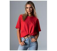 T-Shirt TRIGEMA "TRIGEMA Heavy Oversized T-Shirt", Damen, Gr. L, rot (vulcano), 100% Baumwolle, Shirts T-Shirt (93524036-L) vulcano