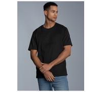 T-Shirt TRIGEMA "TRIGEMA Heavy Oversized T-Shirt mit 3D-Motiv", Herren, Gr. M, schwarz, 100% Baumwolle, Shirts T-Shirt (63032812-M) schwarz